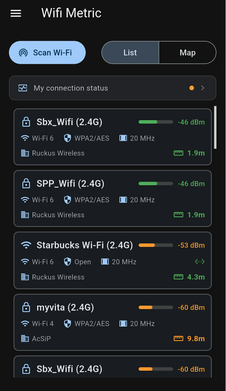 List View – network scan